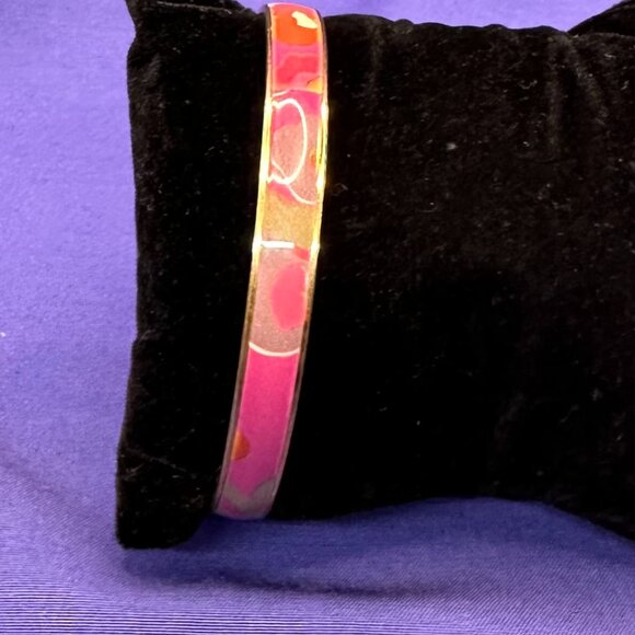 J. Crew Enamel Gold-Tone Bangle Bracelet Abstract Design - Picture 8 of 15